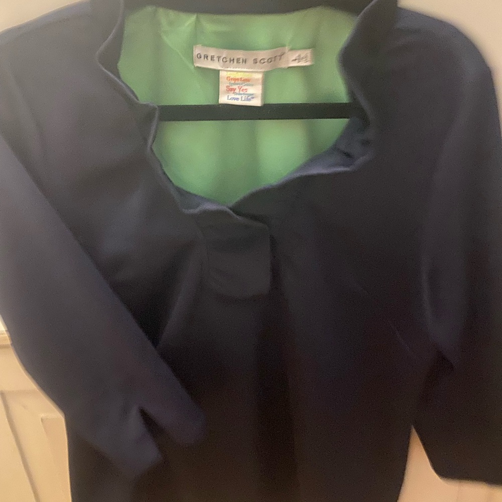Gretchen Scott Designs Navy Blue Blouse